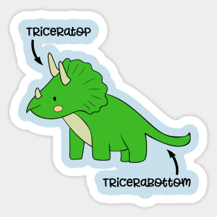 Triceratops Tricerabottom Dinosaur Funny Sticker